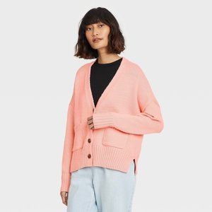 Women's Button-Front Cardigans - A New Day™ Blush Peach L
